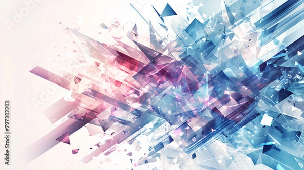 Obraz Abstract Shattered Glass Effect, Holographic Pastel Explosion, Modern Design Background with Copy Space