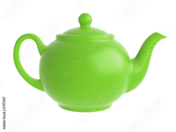 Obraz green teapot isolated