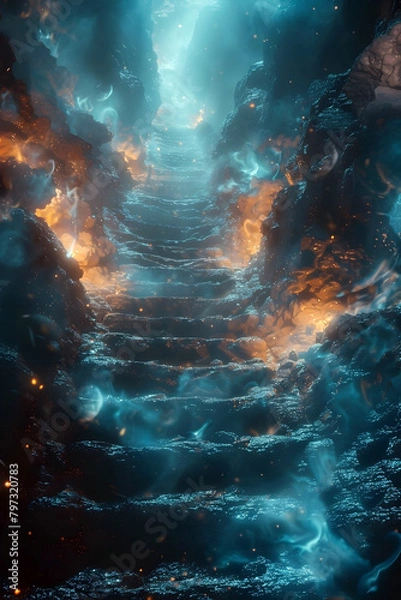 Fototapeta Ascension into Eternal Bliss:A Celestial Pathway to the Afterlife