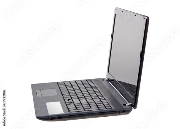 Fototapeta Electronic collection - Modern laptop isolated on white backgrou