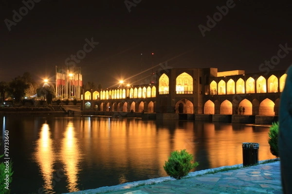 Obraz sio-se-pol bridge in esfahan, iran, evening