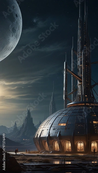 Obraz oil refinery at night