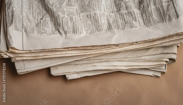 Obraz Newspaper old paper background with paper, Newspaper paper grunge vintage old aged texture, Ai Generate