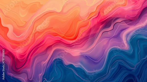 Obraz abstract art piece using fluid shapes 