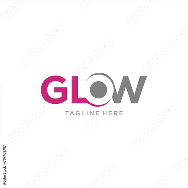 Fototapeta GLOW letter logo design with negative space for business, design inspiration, vector