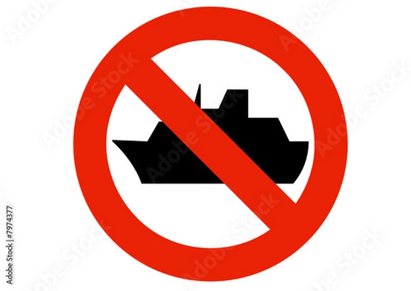 Fototapeta Interdiction aux navires (détouré)