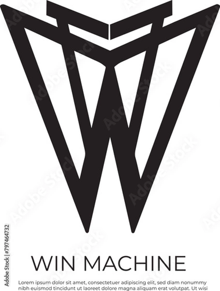 Fototapeta win machine logo and sticker  for your project design vector 