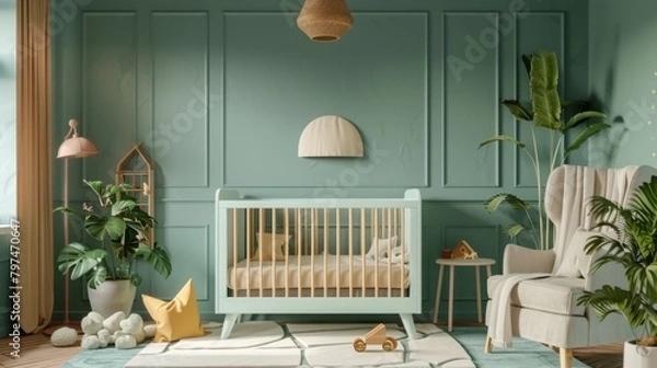 Fototapeta Geometric Minimalist Nursery , interior design good quality, fit within frame