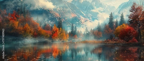 Fototapeta Through the lens of perception, the wilderness unveils its timeless allure, inviting souls to wander amidst its untamed beauty.