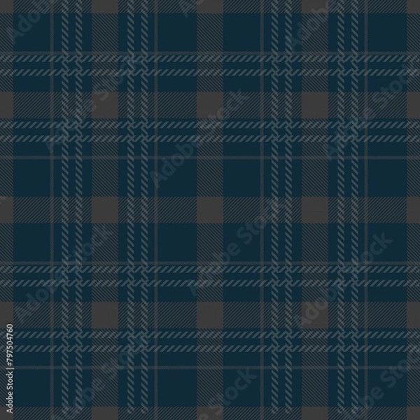 Fototapeta  Tartan seamless pattern, brown and navy blue, can be used in fashion design. Bedding, curtains, tablecloths