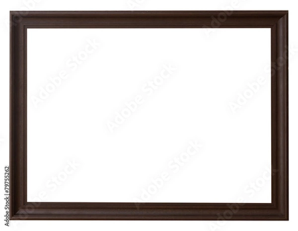 Fototapeta Wood frame horizontal for picture on isolated white with space.