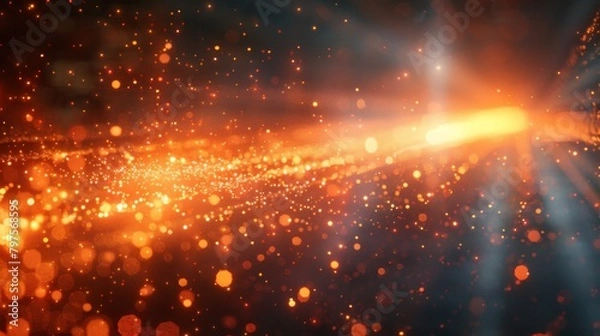 Fototapeta Abstract Light Art - Radiant Glow Design with Sparkling Particles - Warm Golden Light Effects for Inspirational Backgrounds - Generative AI