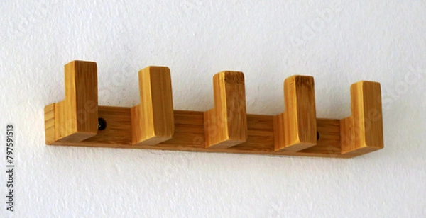 Obraz Wooden coat rack