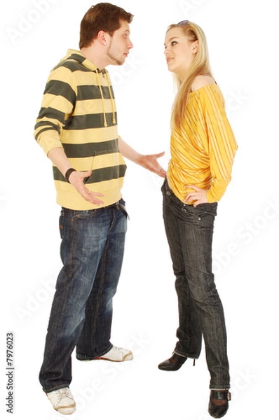 Fototapeta A quarrel between young man and woman