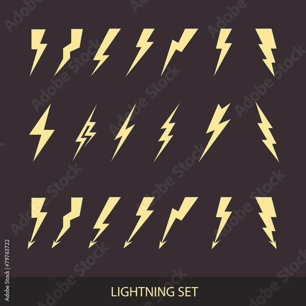 Obraz Lightning set. Huge vector icon set