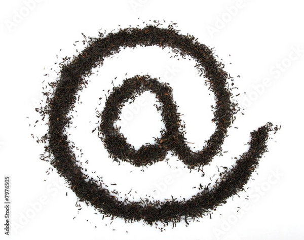 Fototapeta email sign made with green tea leaf