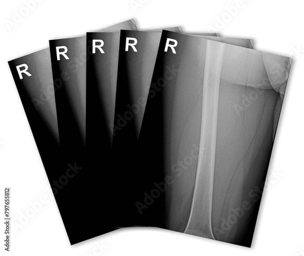 Obraz X-ray images spread out with a fan on a white background