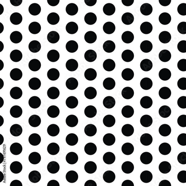 Obraz black and white polka dot seamless pattern design