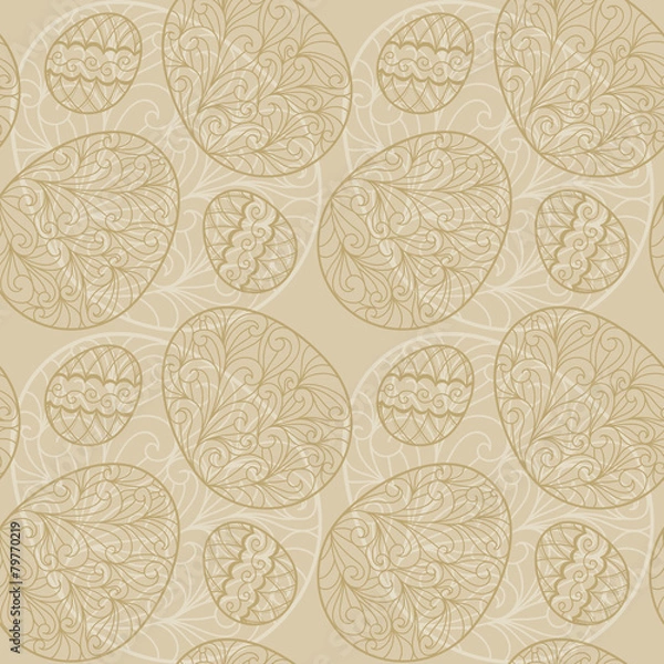 Fototapeta Seamless pattern with easter eggs