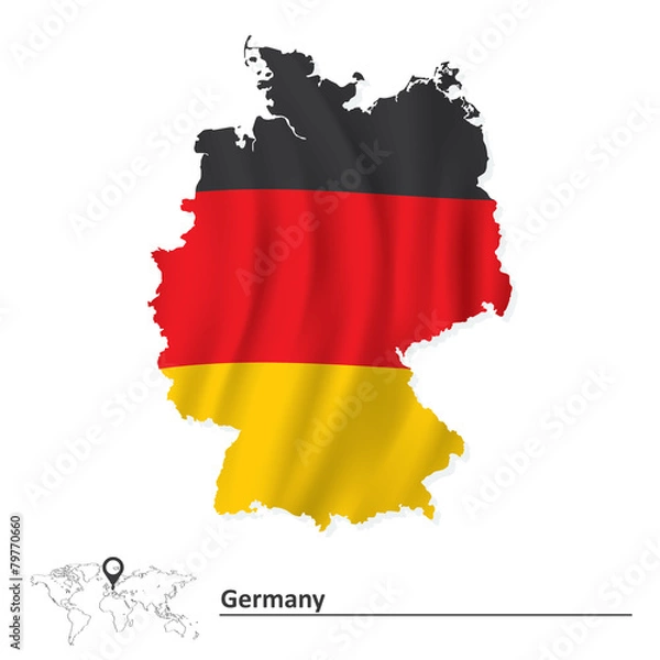 Obraz Map of Germany with flag