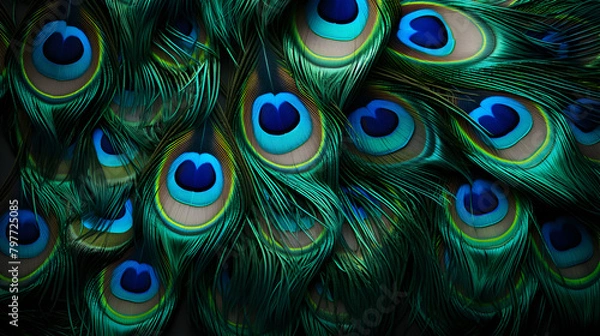 Fototapeta Peacock feathers pattern