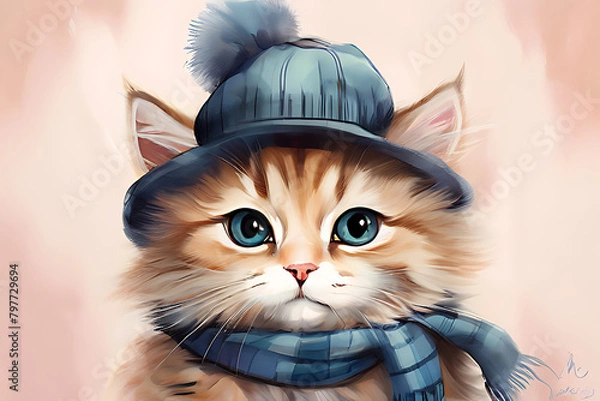 Fototapeta little kitten Generatve Ai