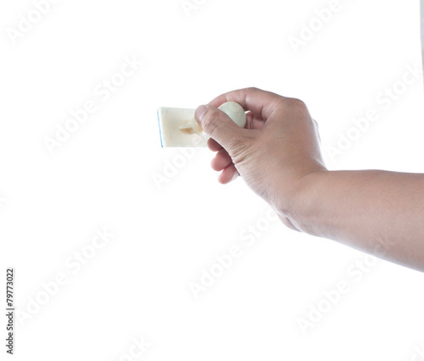 Obraz hand holding rubber stamp