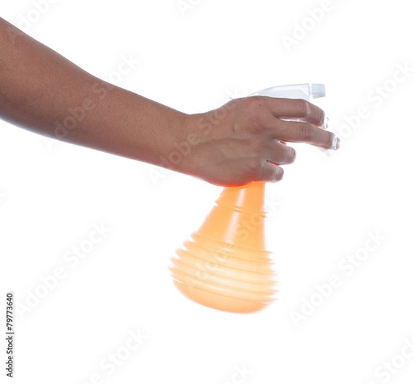 Obraz hand holding spray bottle