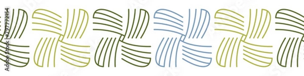 Fototapeta Horizontal seamless border. Vector illustration. Endless frieze with abstract elements. Minimalist art.