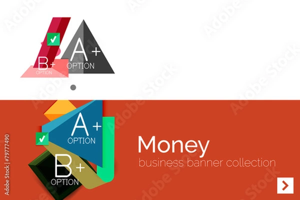 Fototapeta Infographic flat design banner with geometric diagram