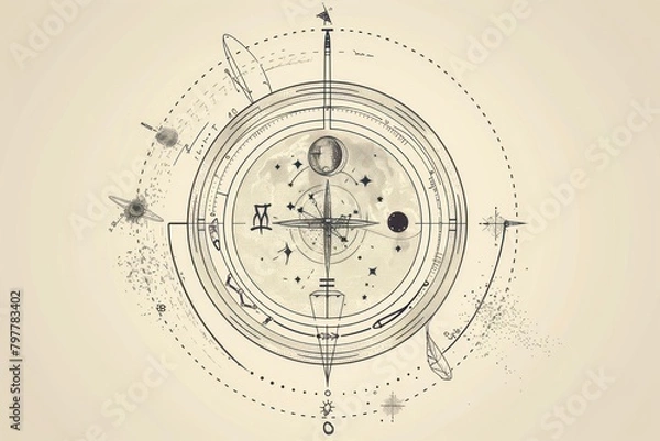 Fototapeta Aquarius diagram chandelier lamp.