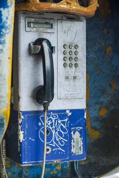 Obraz old public telephone