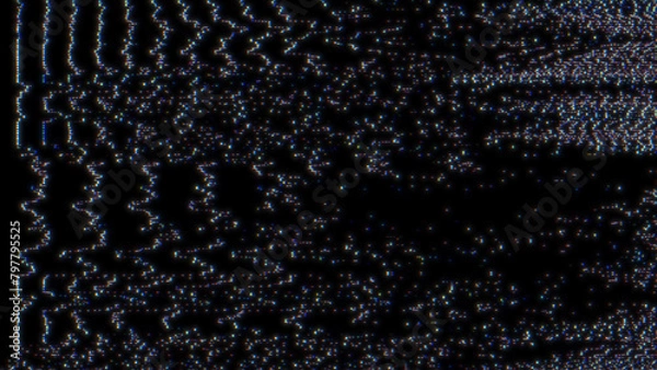 Fototapeta Glitch noise static television VFX. Visual video effects stripes background, CRT tv screen no signal glitch effect