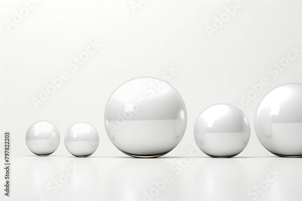 Fototapeta 3d render of a white sphere isolated on a gray background
