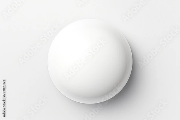 Fototapeta 3d render of a white sphere isolated on a gray background