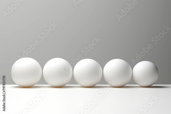 Fototapeta 3d render of a white sphere isolated on a gray background
