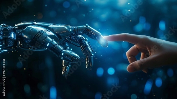 Fototapeta Human Meets Robot