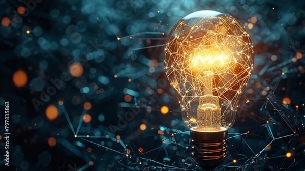 Fototapeta Innovative Light Bulb Network