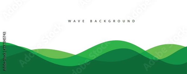 Fototapeta Abstract transparent green wave presentation background