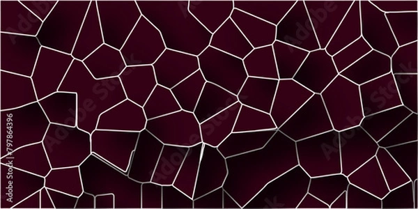 Fototapeta 3D broken glass quartz vonoroi diagram vector background.Papercut geometric mosaic tiles pattern background.Seamless vintage vector background.
