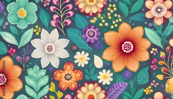 Fototapeta textile designs . Block print.all work in a graphic designs .all about textile designs related