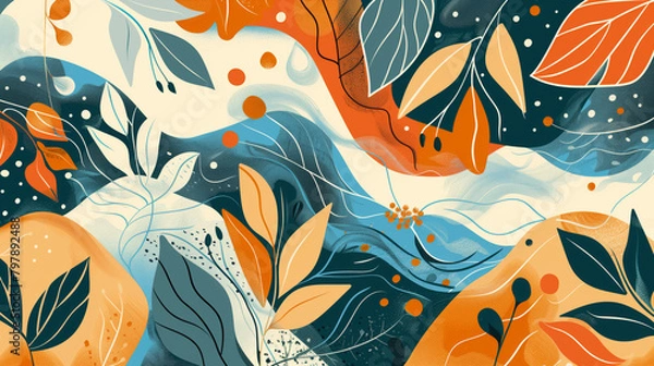 Fototapeta seamless pattern with flowers