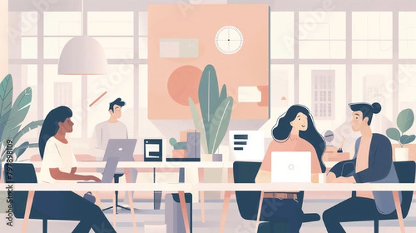 Fototapeta woman in the workplace