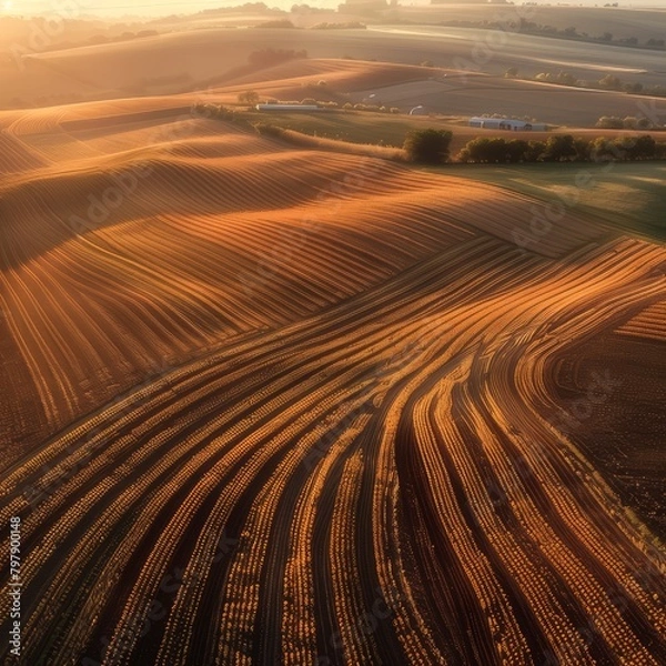 Obraz sunset in a field