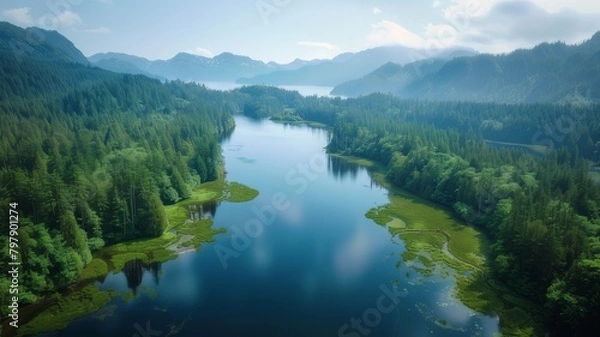 Obraz lake and mountains
