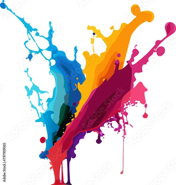 Fototapeta colorful paint splashes