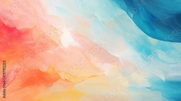Fototapeta This warm and cool color mix in a fluid abstract art form evokes feelings of harmony and the complexity of emotions