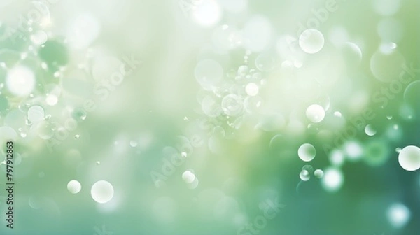 Fototapeta A mesmerizing image featuring an ethereal green bokeh background with light orbs suggestive of a mystical or fantasy setting