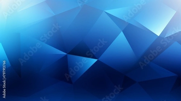 Fototapeta Gentle and soft focus image of an abstract pattern made of blue triangles in various tones