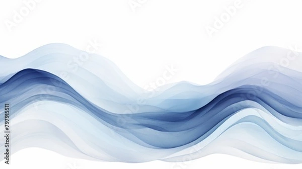 Fototapeta This image showcases waves featuring varied shades of blue, creating a calming and soothing abstract reference to nature's serene ocean waves